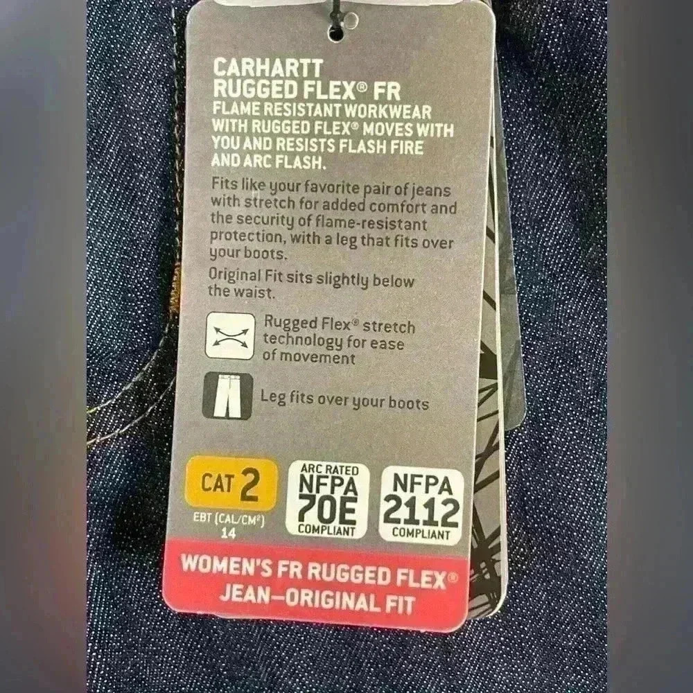 Carhartt Flame Resistant Rugged Flex Jean Original Fit Women’s Size 6 Tall NWT - Picture 8 of 12
